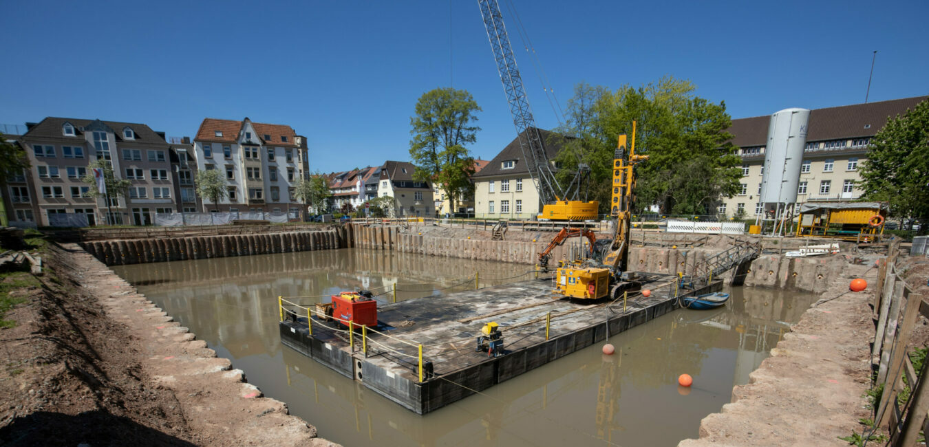 Regenrückhaltebecken an der Teutoburger Straße in Bielefeld.